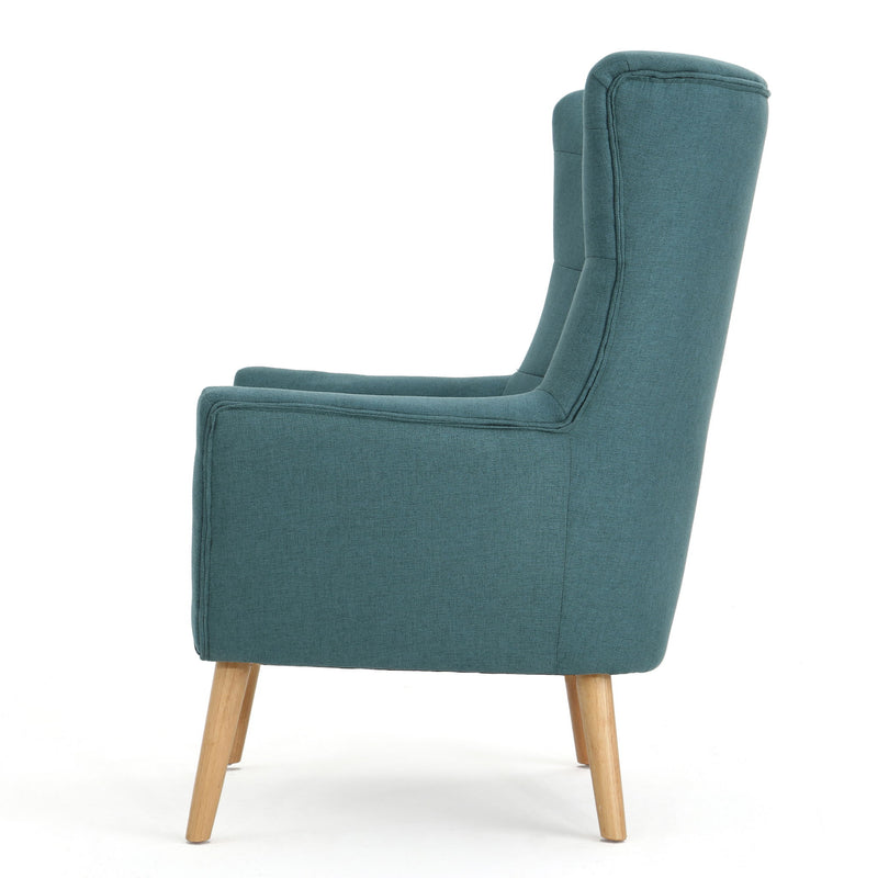 Club Chair With Rubberwood Legs