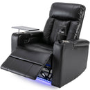 Premium Power Recliner & Storage Arms, Cupholders, Swivel Tray Table And Cell Phone Stand - Black
