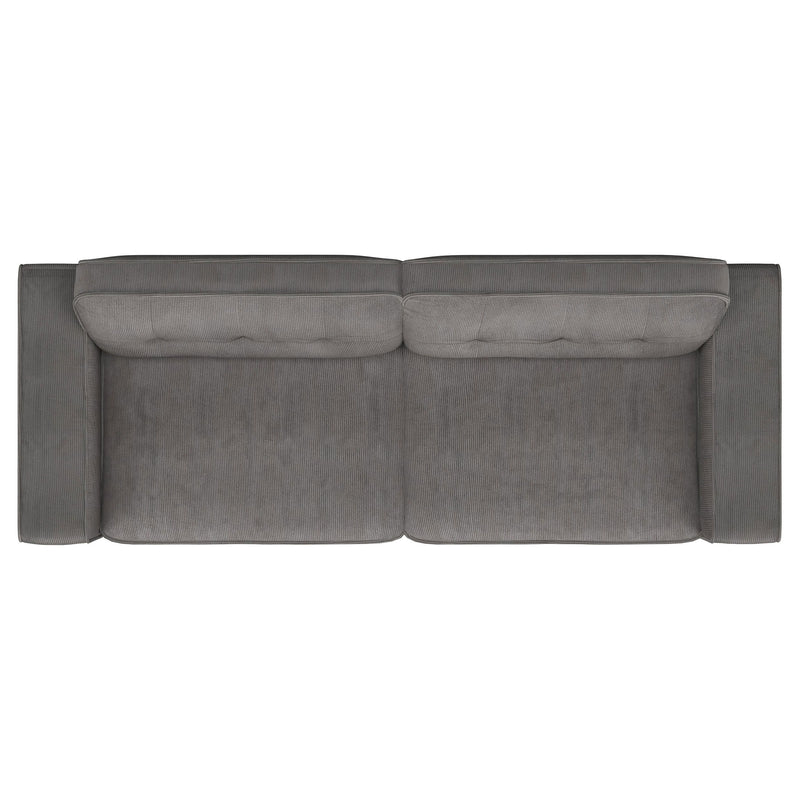 Deerhurst - Upholstered Track Arm Tufted Sofa - Charcoal