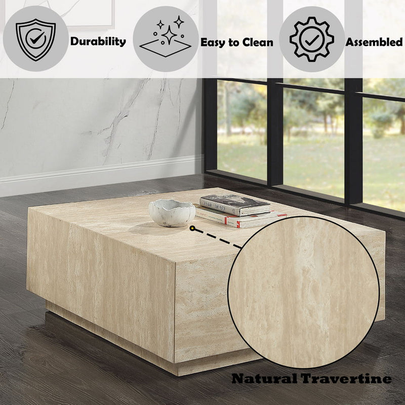 Deon - Coffee Table - Beige Marble