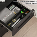 3 Drawer Mobile File Cabinet Under Desk Office, Simple Style Versatile Storage Cabinet For Legal / Letter / A4 Files, 5 Wheel Design Anti-Tilting Cold Rolled Steel Waterproof Moisture-Proof