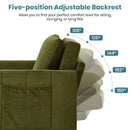 Upholstered Convertible Sleeper Sofa With 5 Position Backrest, Side Pockets, Storage