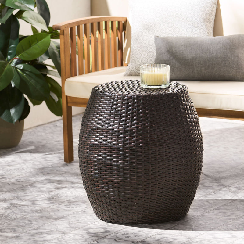 Outdoor Wicker Patio Side Table
