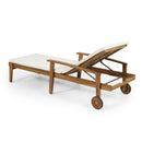 Jason - Black Chaise Lounge Adjustable Acacia Wood Outdoor Furniture