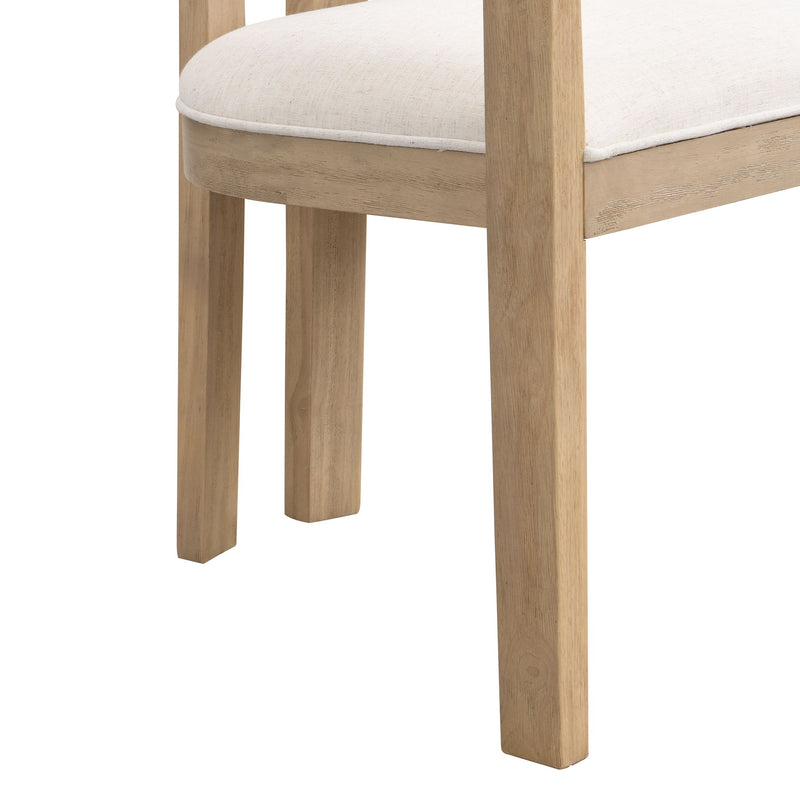 Modern Boucle Fabric Dining Chair With Armrest
