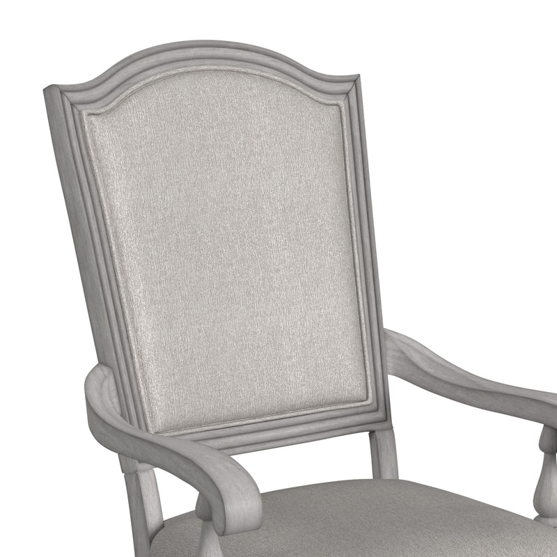 Glenmore - Dining Arm Chair With Fabric (Set of 2) - Aged Gray