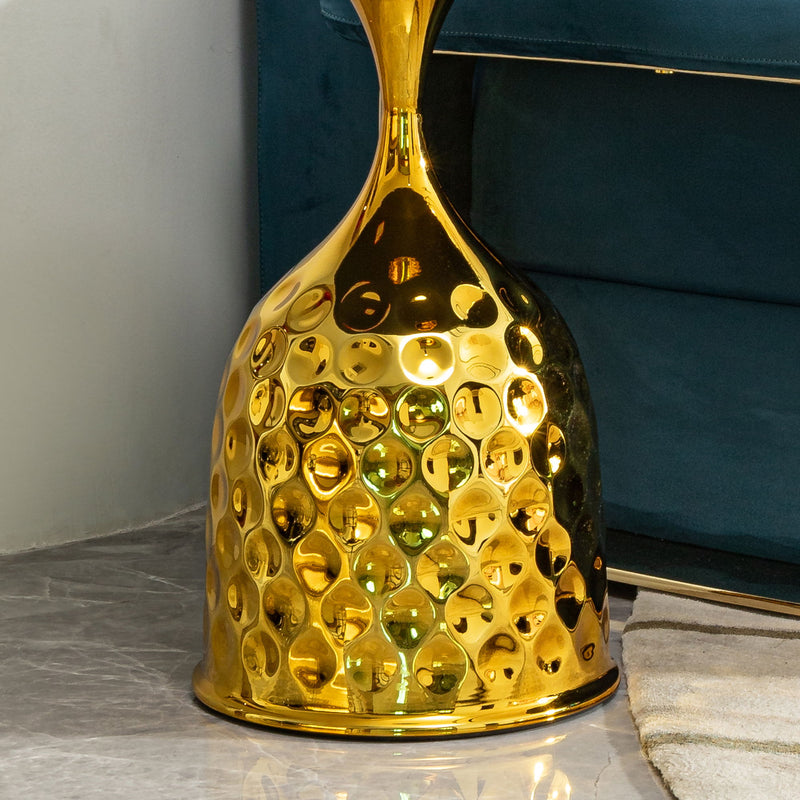 Nordic Style Iron Round Tray Coffee Table Carbon Steel - Gold