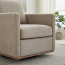 Modern Square Upholstered Swivel Accent Chair With Metal Base