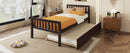 Twin Bed With Trundle, Platform Bed Frame With Headboard And Footboard, For Bedroom Small Living Space, No Box Spring Needed