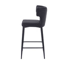Modern Bar Stools With Upholstery And Metal Footrest (Set of 2)