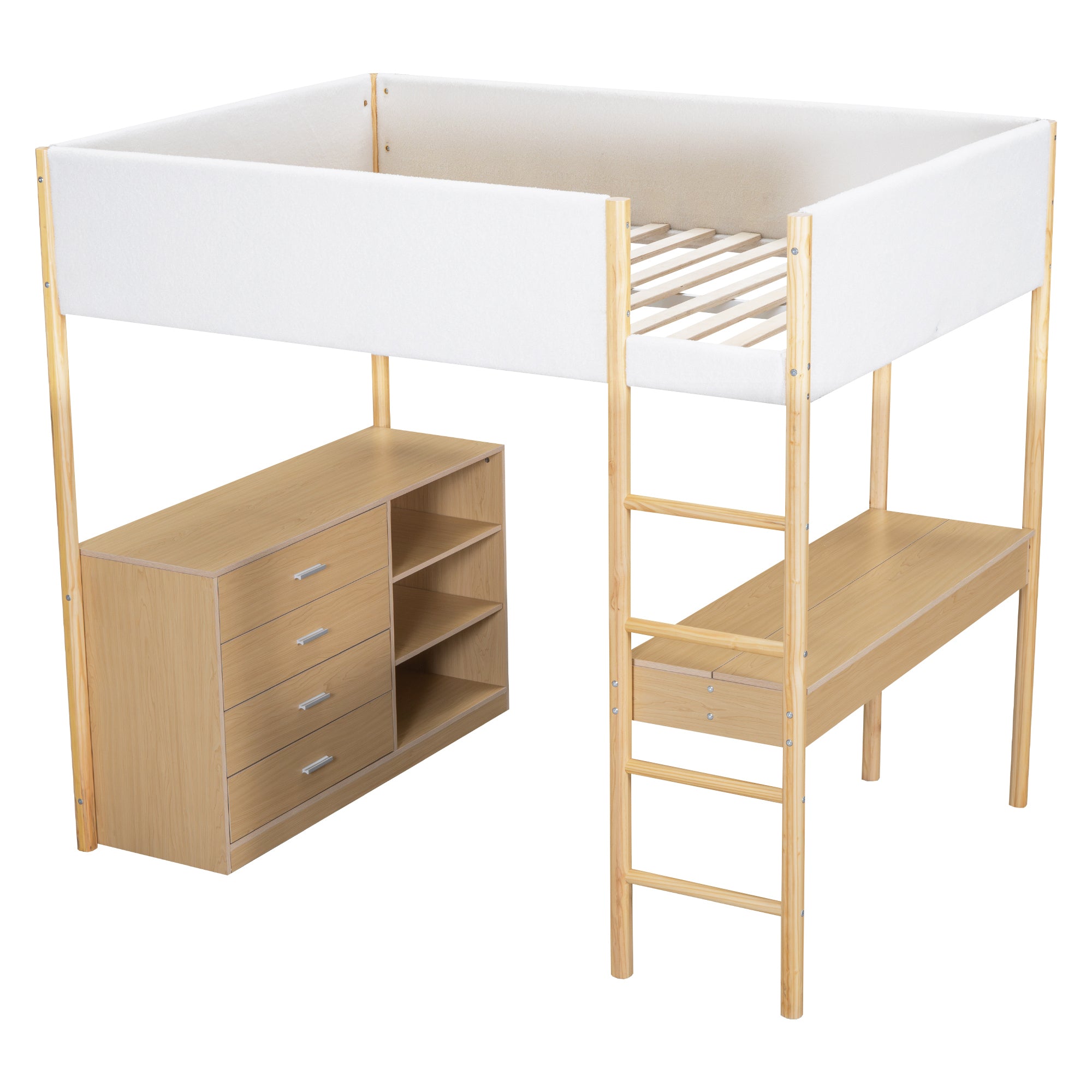 Full Size Teddy FleeceLoft Bed Wood Bed, Natural - Atlantic Fine Furniture Melbourne FL