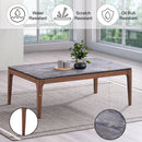 Bevis - Coffee Table - Engineered Stone Top & Walnut