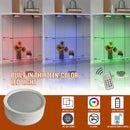 Glass Display Cabinet With LED Lights, Tempered Glass Doors, Large Drawers, 2 Door Storage Case With 4 Shelves - Natural / White