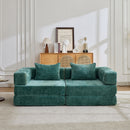 Convertible Floor Sofa Bed With Pillow Back Support Armrest