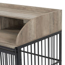 Heavy Duty Dog Crate Furniture For Medium Dog With Lockable Wheels, Wooden Dog Crate Dog Kennel, End Table Crate With Double Layer Storage