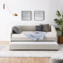 Elegant Daybed With Trundle Upholstered Tufted Sofa Bed