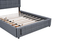 Upholstered Platform Bed With Trundle & Drawers