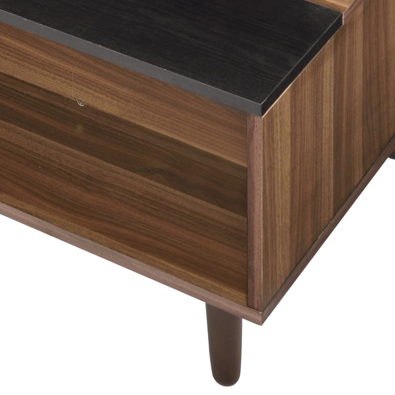 Avala - Coffee Table With Lift Top - Walnut / Black