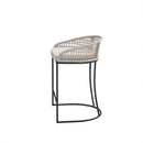 Coastal Woven Counter Stool With Upholstered Seat