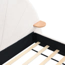 Queen Arched Bed With Small Table, Floor Standing Design - Beige