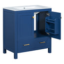 Bathroom Vanity With Single Sink, Combo Cabinet Undermount Sink, Bathroom Storage Cabinet With Two Doors And A Drawer, Soft Closing, Multifunctional Storage, Solid Wood Frame