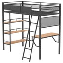 Campus - 3-Shelf Metal Twin Workstation Loft Bed