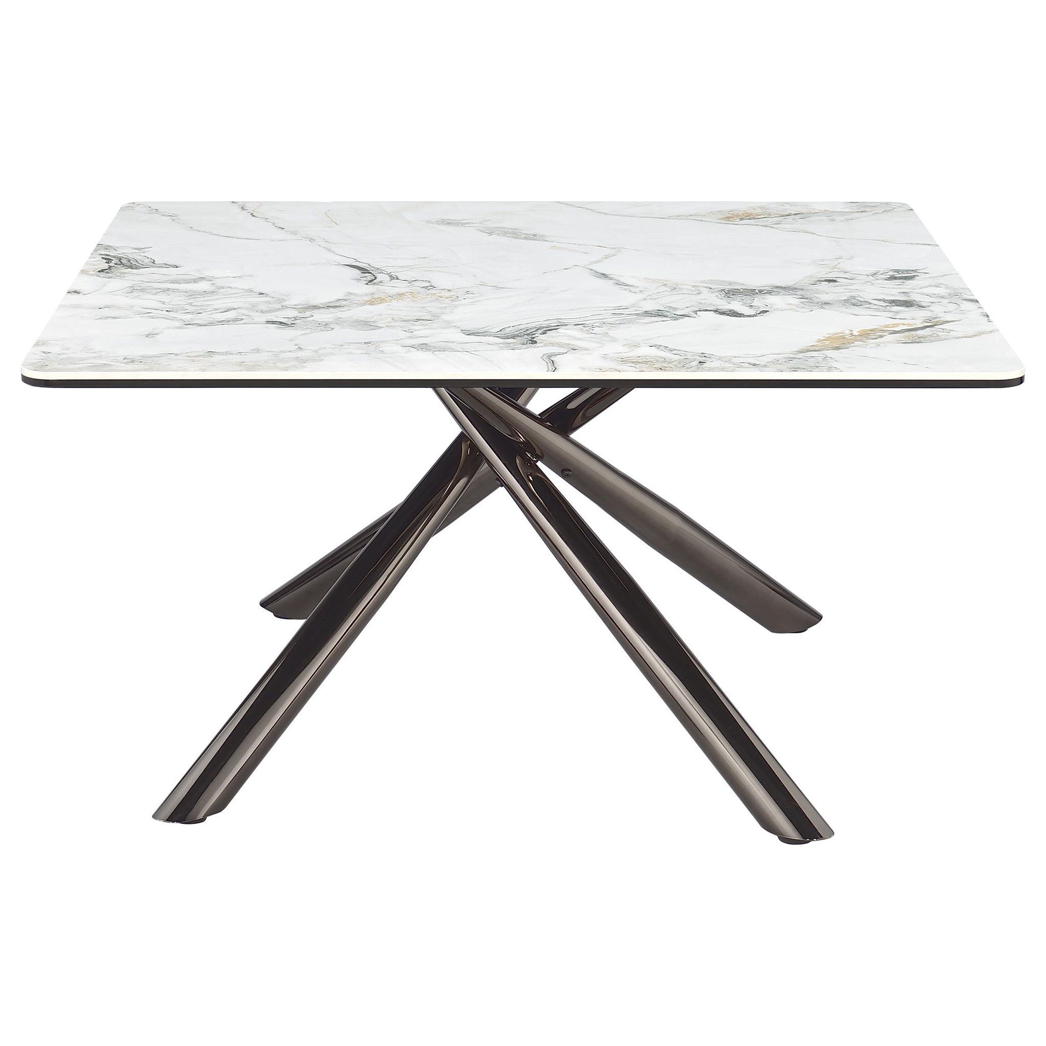 Carvell Square Sintered Stone Top Coffee Table Mirage White - Atlantic Fine Furniture Melbourne FL
