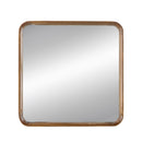 Square Mirror With Wood Frame, Wall Mirror For Living Room Bathroom Entryway - Brown