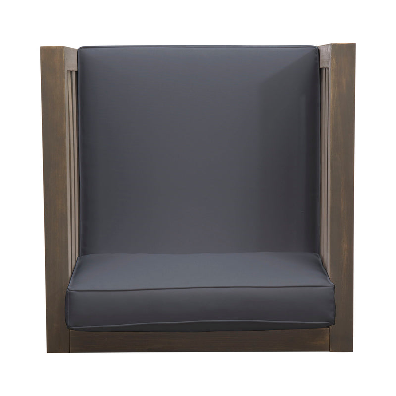 Outdoor Acacia Wood Patio Chair With Fabric Cushion