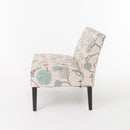 Contemporary Loveseat With Upholstered Fabric And Birch Wood Legs