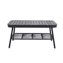 4 Piece Outdoor Patio Furniture Set, Metal Chairs With Woven Rope U Shaped Backrest