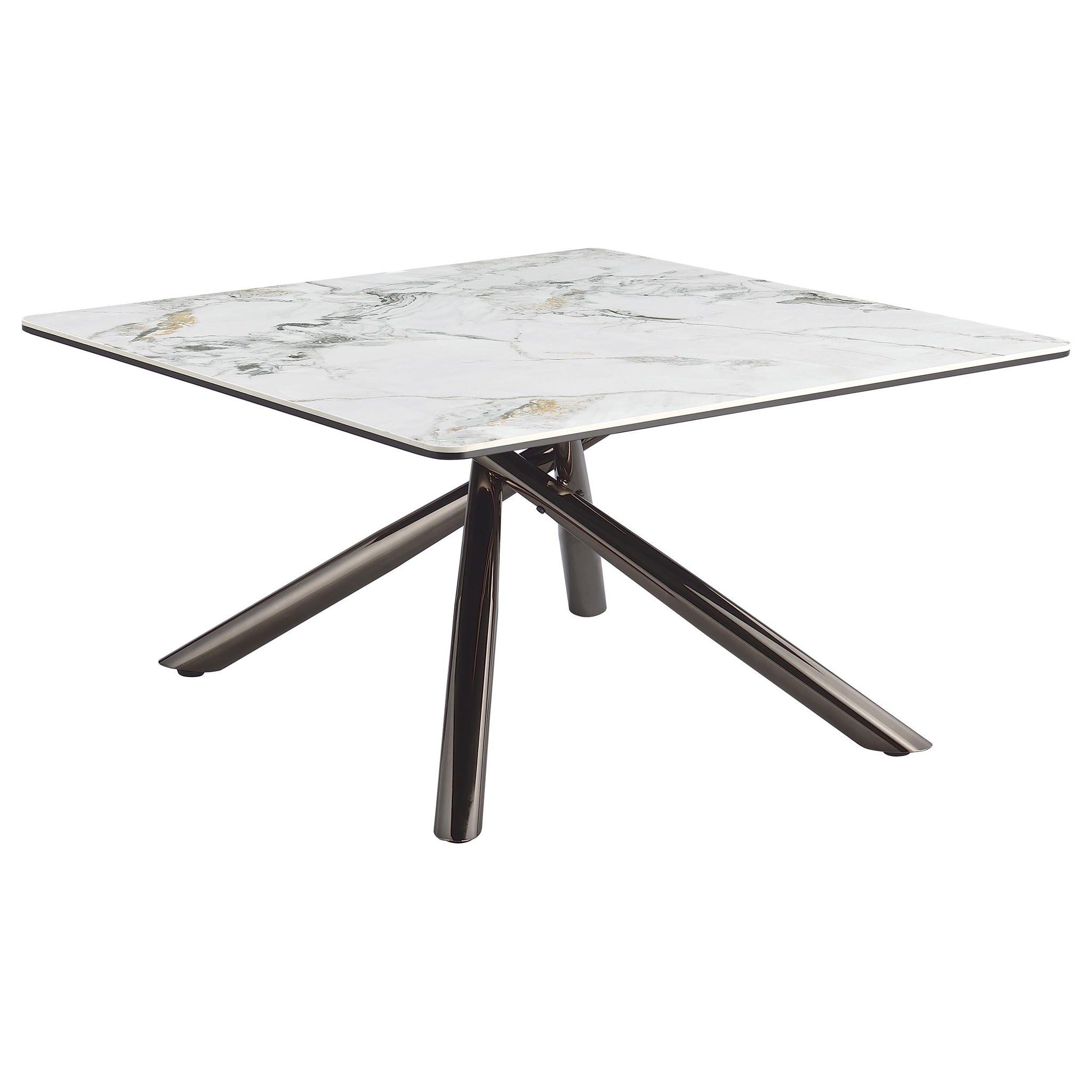Carvell Square Sintered Stone Top Coffee Table Mirage White - Atlantic Fine Furniture Melbourne FL