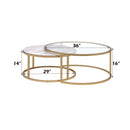 Shanish - Coffee Table - Faux Marble & Gold - Atlantic Fine Furniture Inc