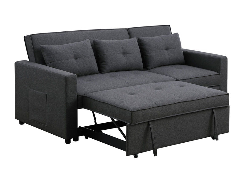 Zoey - Linen Convertible Sleeper Sofa With Side Pocket