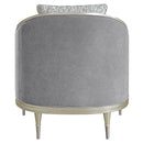Fernando - Chair With Pillow - Gray Chenille & Champagne