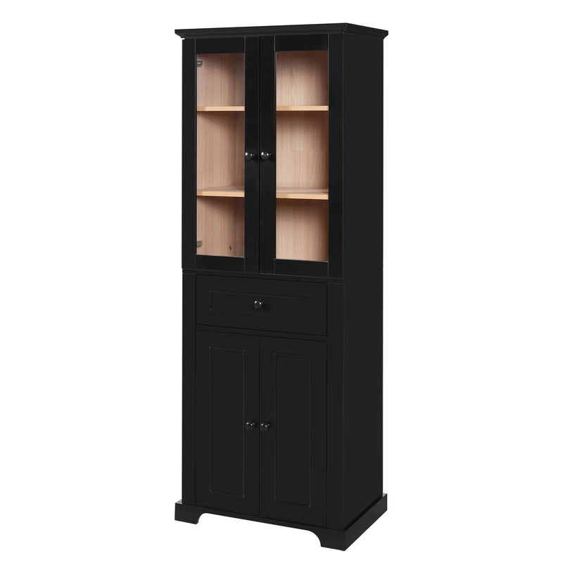 Bathroom Storage Cabinet, Adjustable Shelves & Drawer, Freestanding Linen Tower