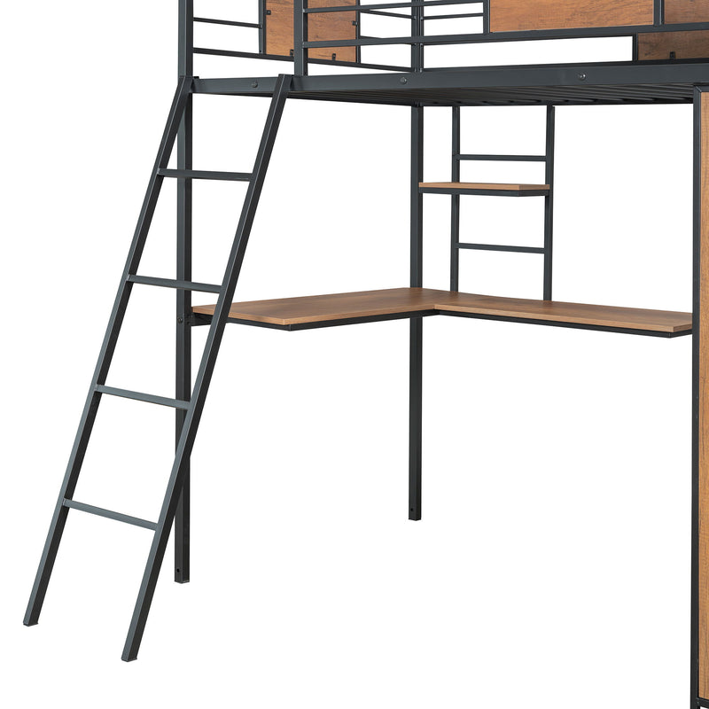 Loft Bed With L Shape Desk And Wardrobe