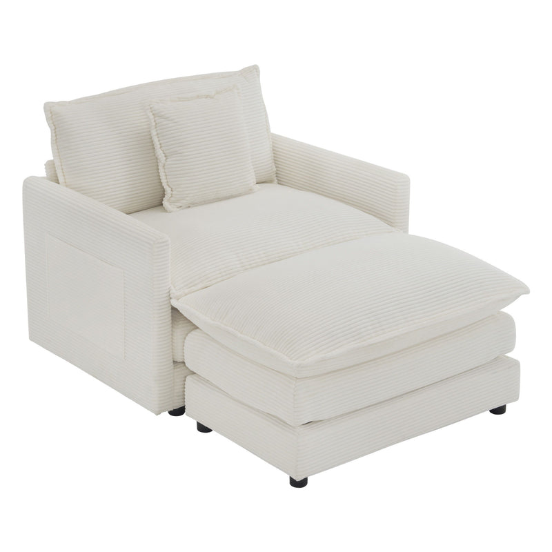 Modern Modular Sofa With Side Storage Pockets For Living Room