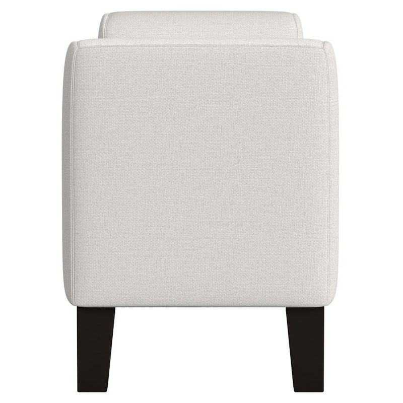 Rex - Fabric Upholstered Accent Bench With Armrests - Vanilla