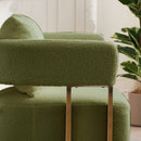 Modern Decorative Chair Teddy Fleece Upholstered And Metal Foot