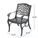 Luminea - Outdoor Aluminum Dining Chair With Scroll Design, Lattice Pattern And Cabriole Legs - Copper