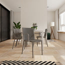 4 Piece Stackable Single Chairs With Vertical Stripe Design For All Weather