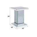 Nysa - End Table - Mirrored & Faux Crystals - 26" - Atlantic Fine Furniture Inc