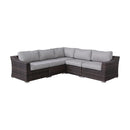 Contemporary Outdoor Rattan Wicker Sectional Seating Group With Cushions