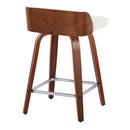 Maya - Mid Century Modern Fixed Height Counter Stool With Swivel With Square Footrest (Set of 2)
