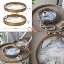 French Country Home Decor Collection (Includes An Artificial Plant, Vase, Trays, Stool And Side Table) (Set of 5) - Multicolor