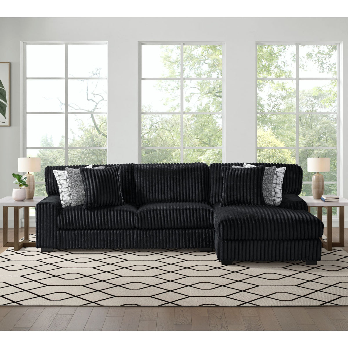 Nightfall 2 Piece Sectional Set in Grand Cord by Elements International, view 7