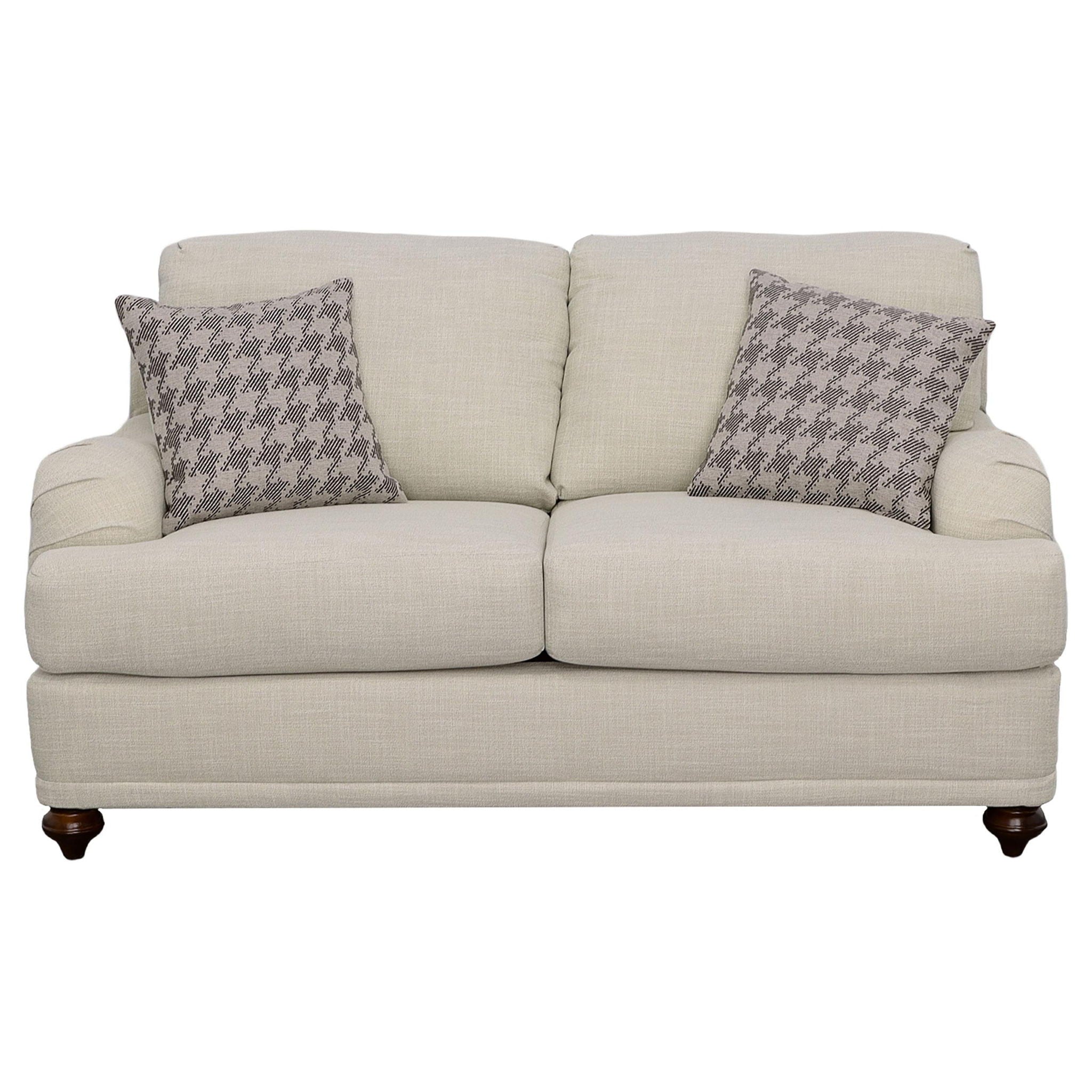 Glenn Upholstered English Arm Loveseat Light Grey and Grey