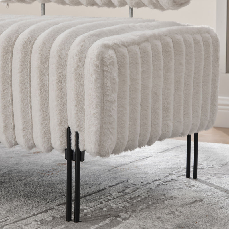 Mini Loveseat With Adjustable Backrest - Beige