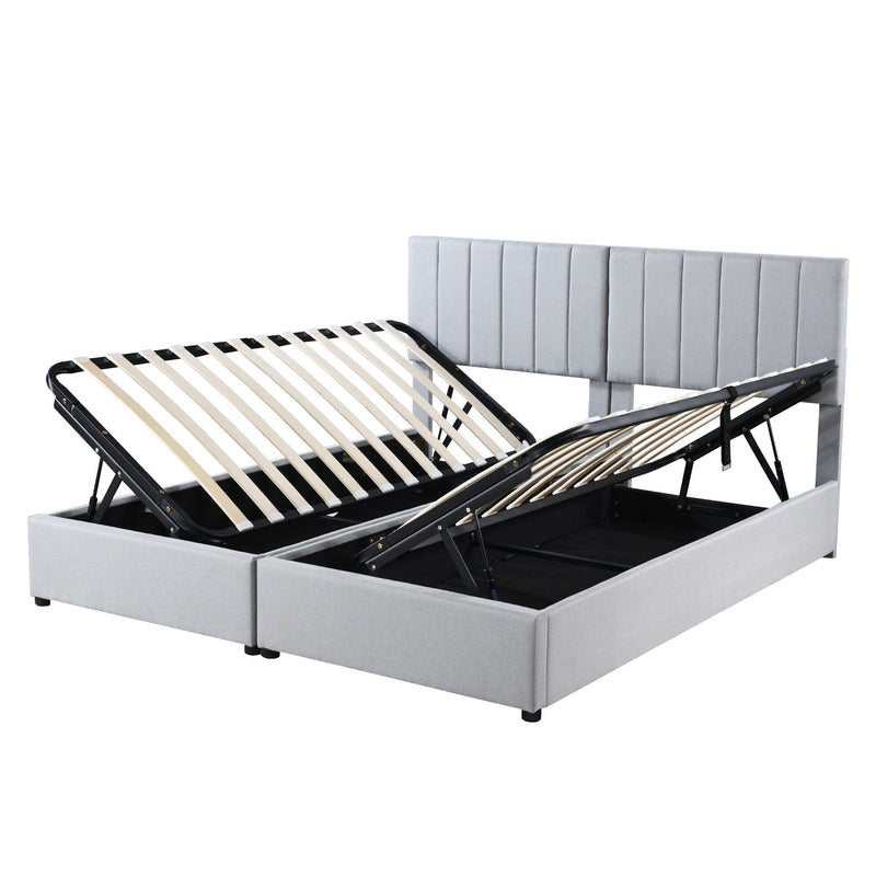 Upholstered Platform Bed With A Hydraulic Storage System